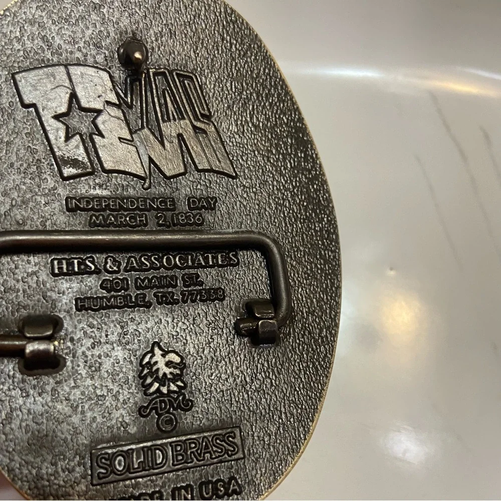 TEXAS Solid Brass Collector Belt Buckle